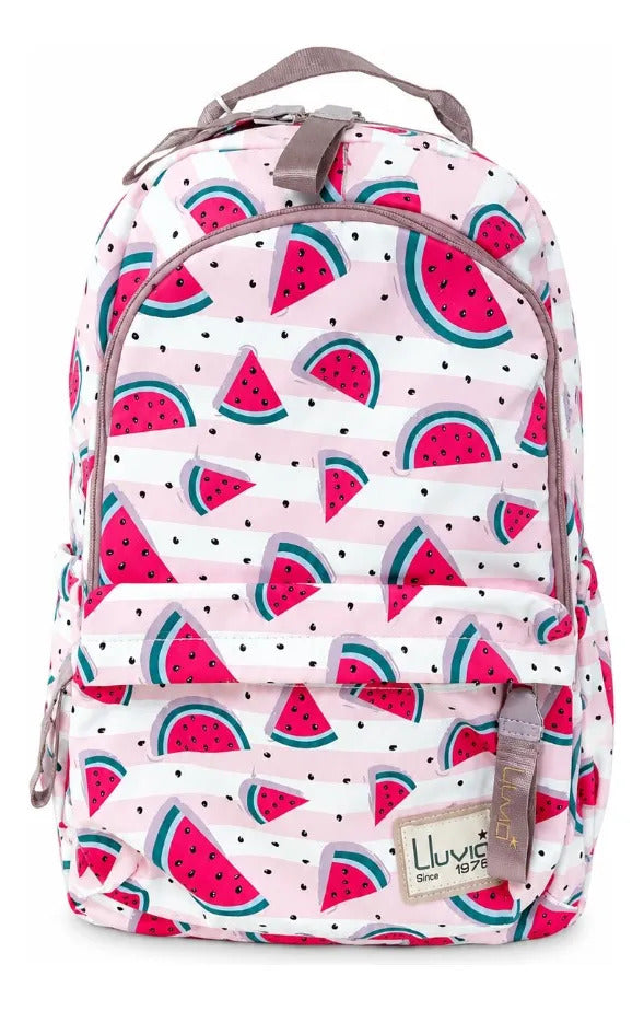 Mochila Juvenil Lluvia Diseño Frutal Sandías Gran Capacidad