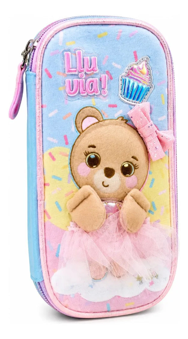 Set Mochila Primaria Lluvia Osita Pastel Tres Piezas