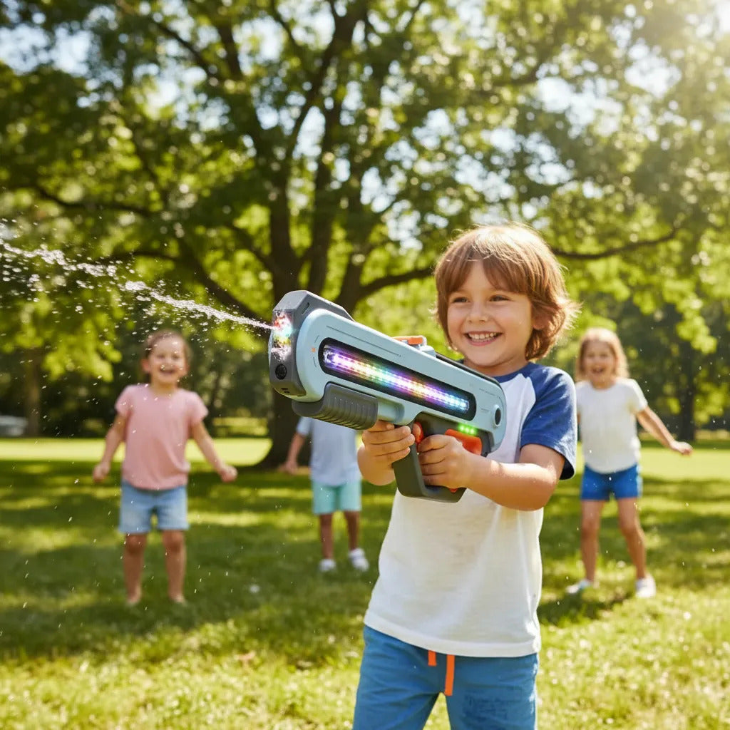Pistola De Agua W12 Eléctrica Con Luz Doble Capacidad