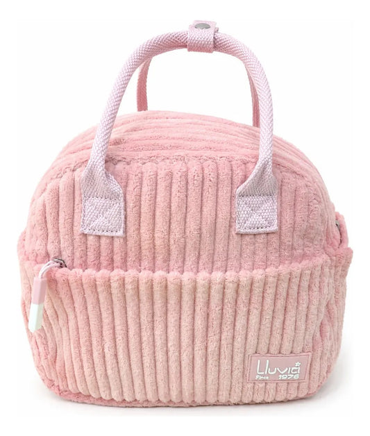 Lonchera Térmica Lluvia Rosa Pastel Afelpada Acanalada