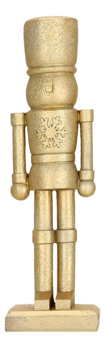 Soldado Cascanueces Lluvia Dorado Resina 29 cm