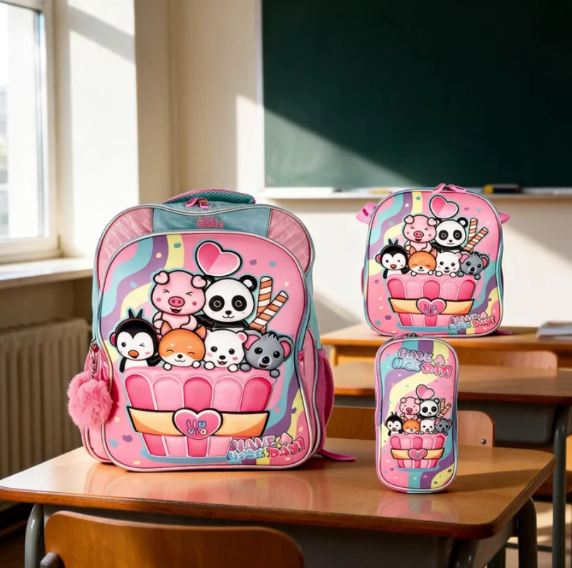 Paquete Mochila 3 Piezas Marca Lluvia Nice Day Primaria