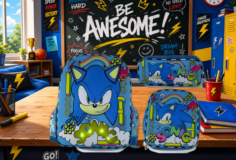 Kit Escolar Ruz Sonic 3d Con Luz