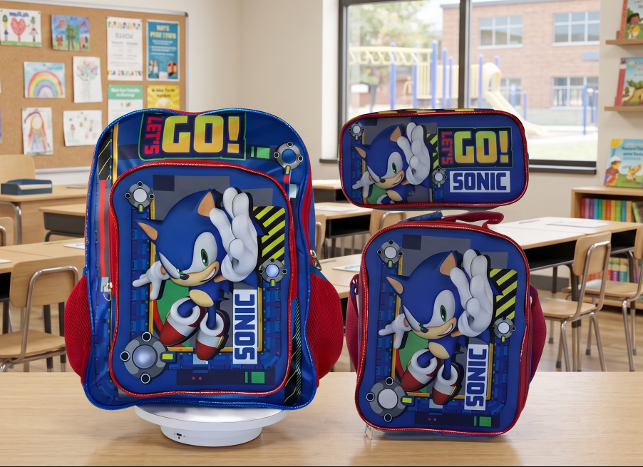 Kit Mochila Primaria Sonic Ruz Azul