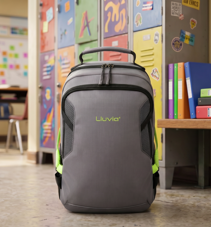 Mochila Juvenil Compacta Lluvia Gris Para Uso Diario