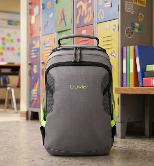 Mochila Juvenil Compacta Lluvia Gris Para Uso Diario