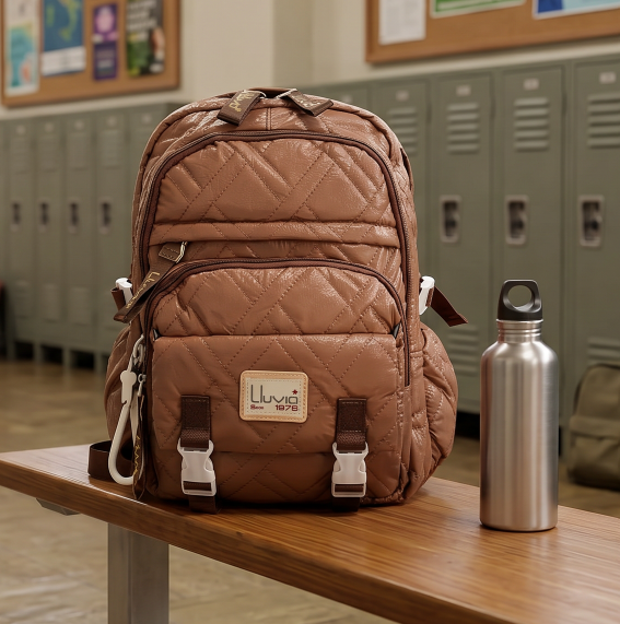 Mochila Juvenil Marca Lluvia Acolchado Marron