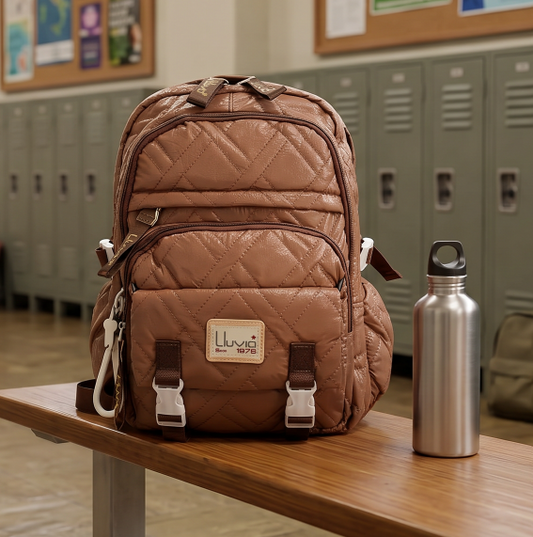 Mochila Juvenil Marca Lluvia Acolchado Marron