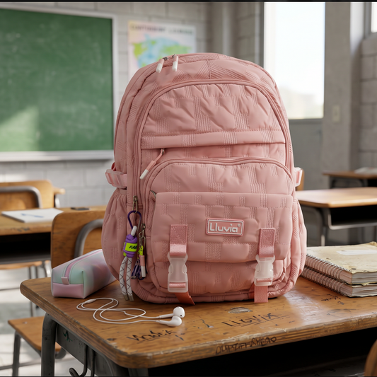 Mochila Juvenil Lluvia Salmón Acolchada Moderna