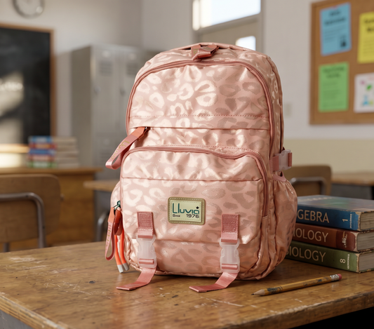 Mochila Juvenil Marca Lluvia Estampado Animal Print Satinado