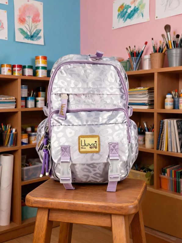 Mochila Juvenil Marca Lluvia Lila Satinado