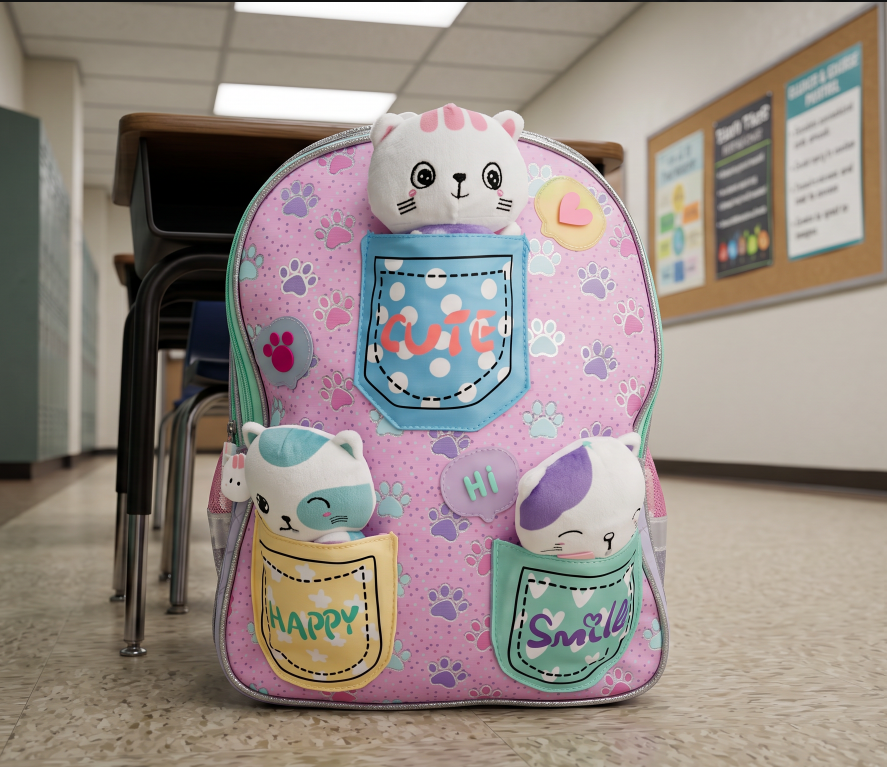 Mochila Marca Lluvia Diseño Gatitos