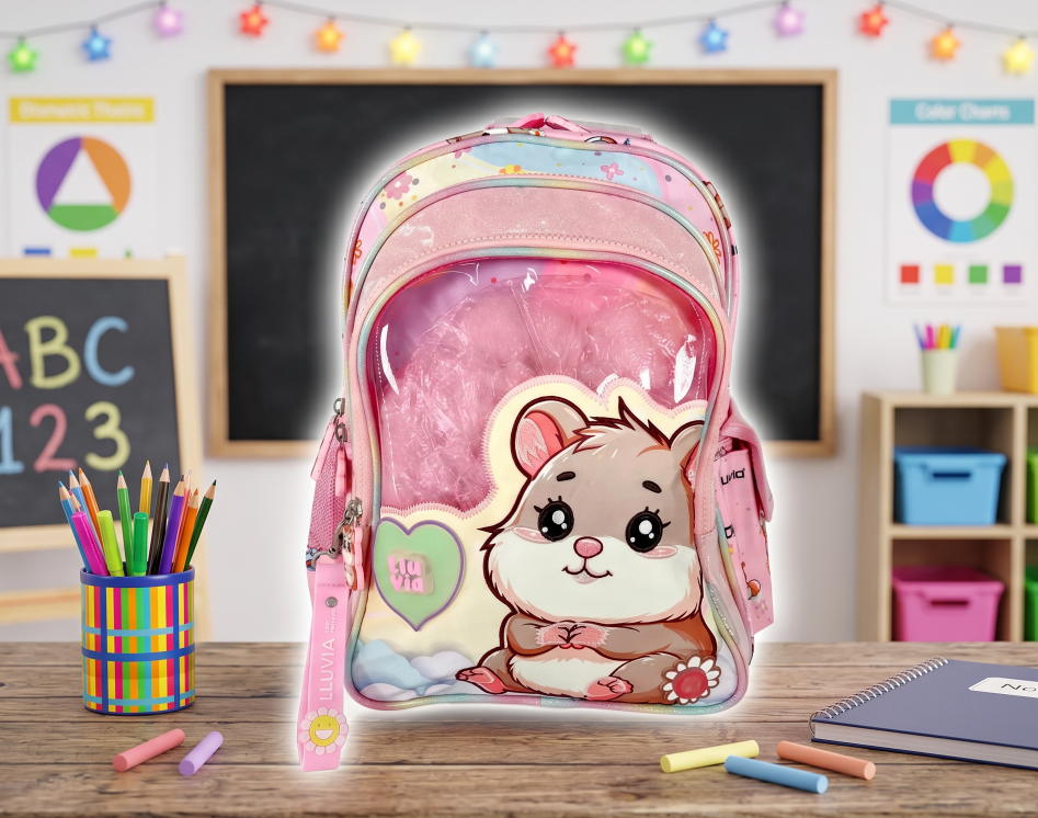 Mochila Marca Lluvia Primaria Diseño Hamster
