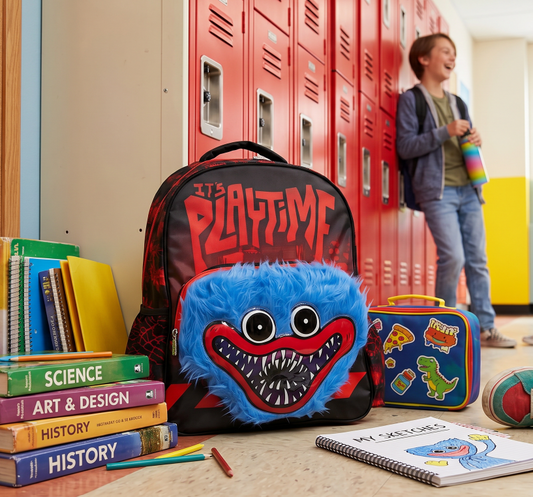 Mochila Poppy Playtime Primaria Backpack 185772 Color Negro Diseño De La Tela Liso