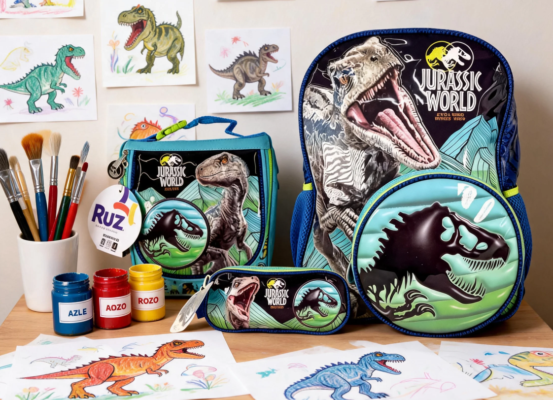 Mochila Primaria  3 Piezas Marca Ruz Jurassic World