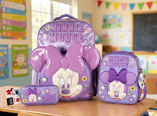 Mochila Primaria 3 Piezas Marca Ruz Minnie