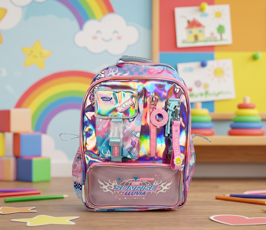 Mochila Primaria Marca Lluvia Efecto Espejo