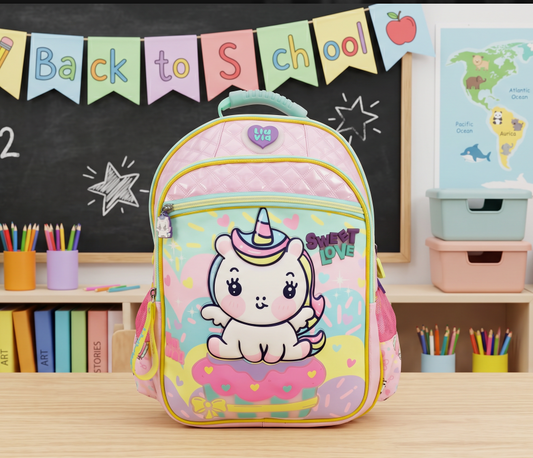 Mochila Primaria Marca Lluvia Unicornio Sweet Love