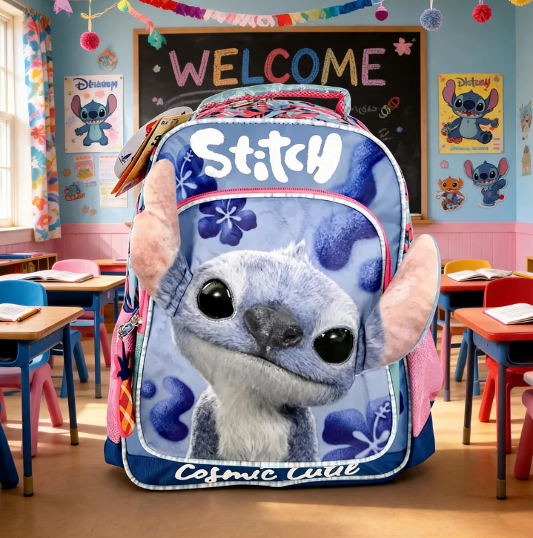 Mochila Stitch Marca Ruz Rosa Primaria