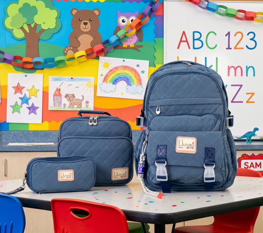 Paquete Mochila 3 Piezas Marca Lluvia Azul Primaria