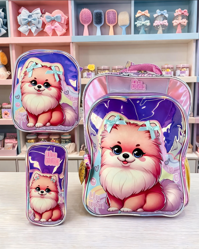 Paquete Mochila 3 Piezas Marca Lluvia Perrito  Primaria