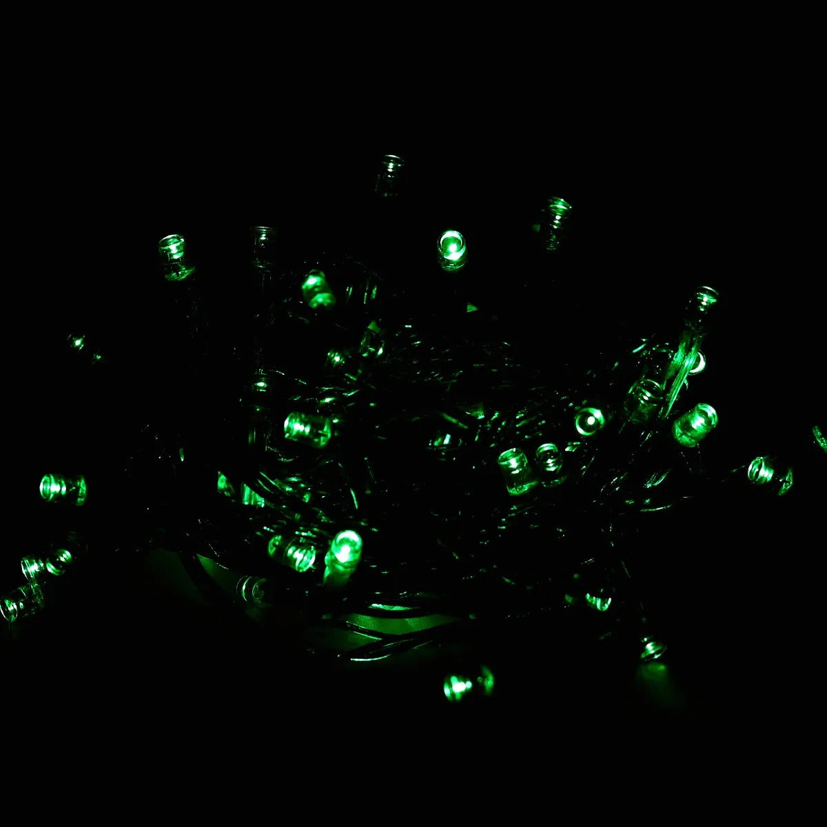 Serie Navideña Led Lluvia Verde 300 Luces 15 Metros