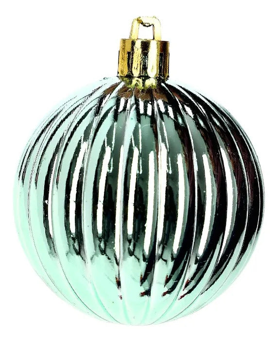 Set De Esferas Navideñas Lluvia Verde Menta Mixtas 30 Piezas