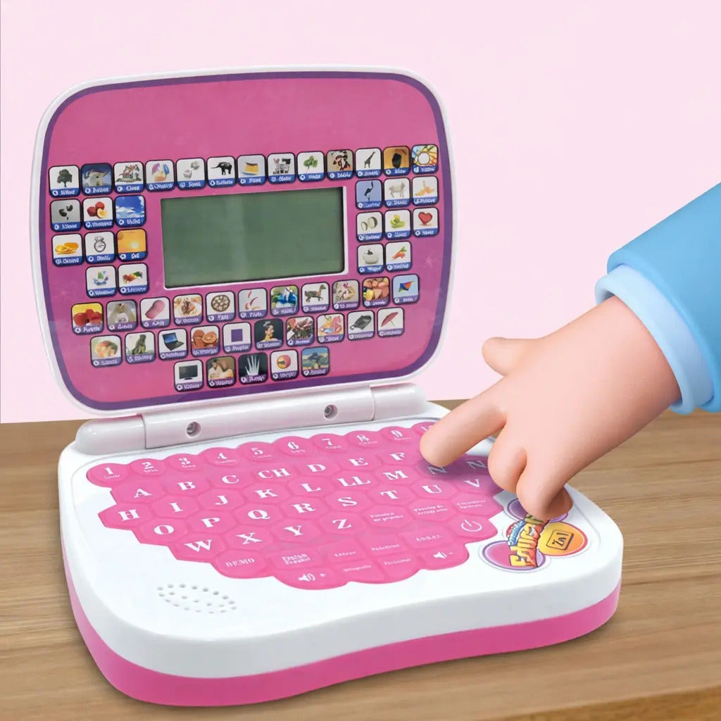 Laptop Juguete Educativa Infantil Español  Rosa Y Azul Candy