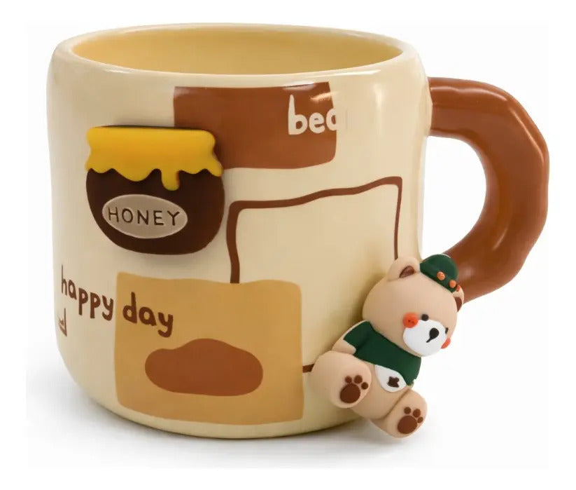 Taza Personalizable Con Pines Y Cuchara Metálica 380ml