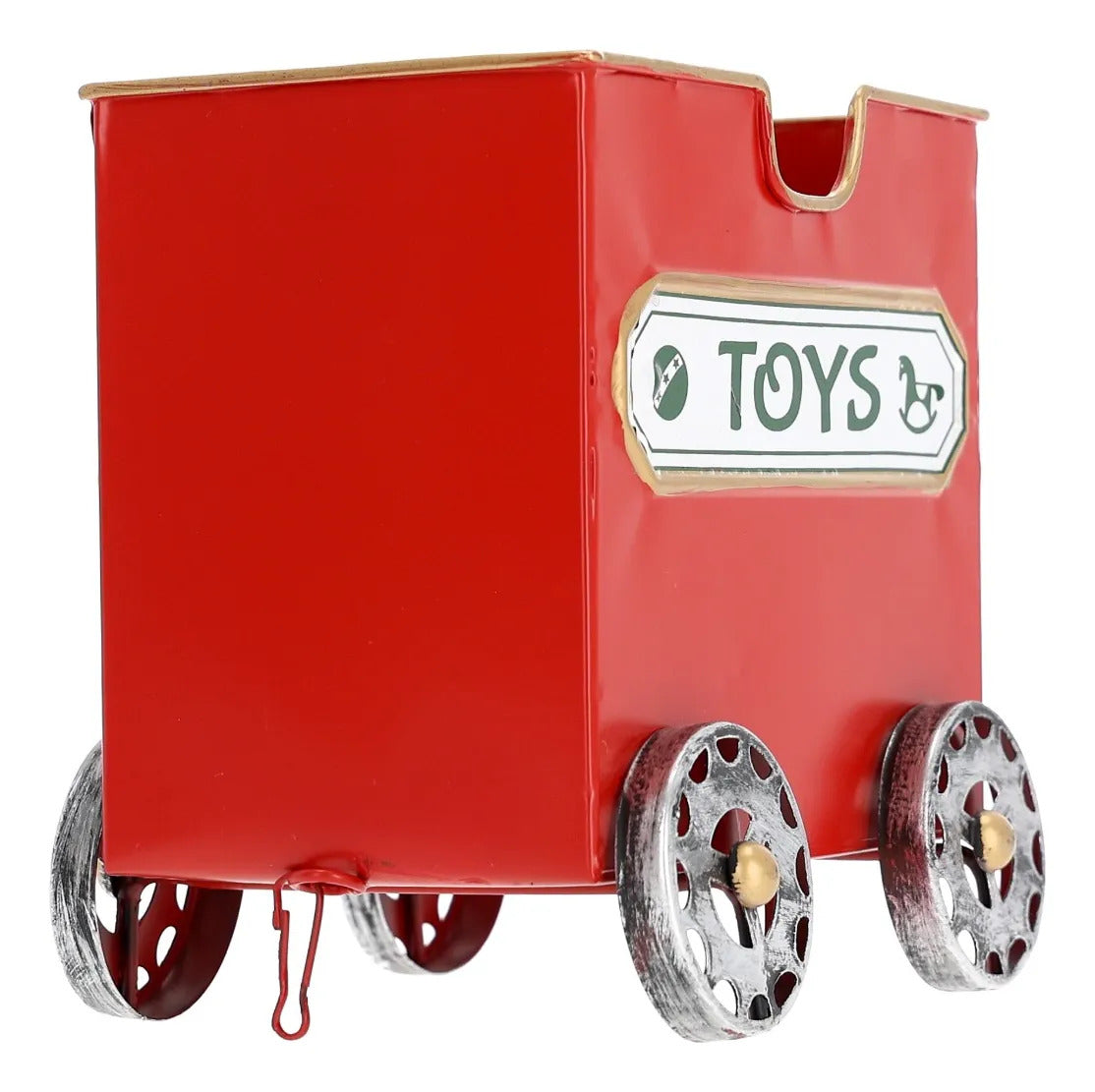 Tren De Navidad lluvia Metálico Rojo Vintage 80 Cm