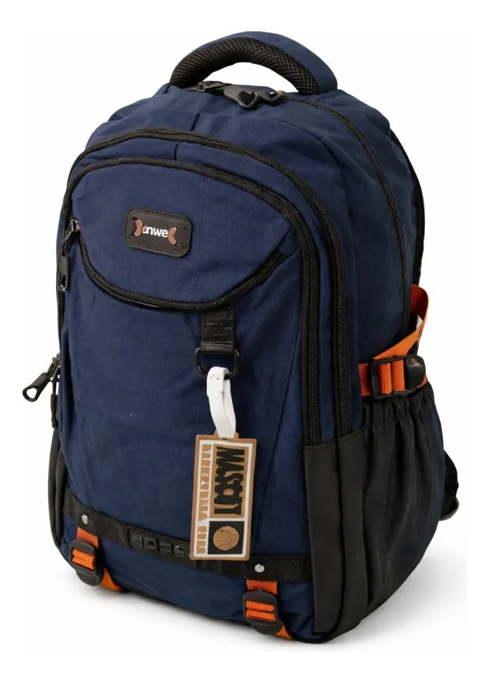 Mochila Juvenil Lluvia Azul Marino Con Bolsillo Secreto