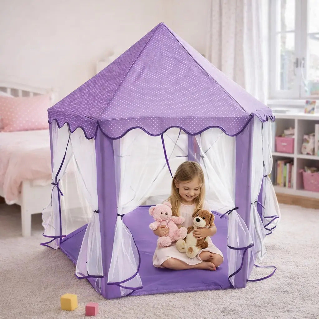 Casa Infantil Morada 140x135 Cm Candy Toys Tipo Castillo