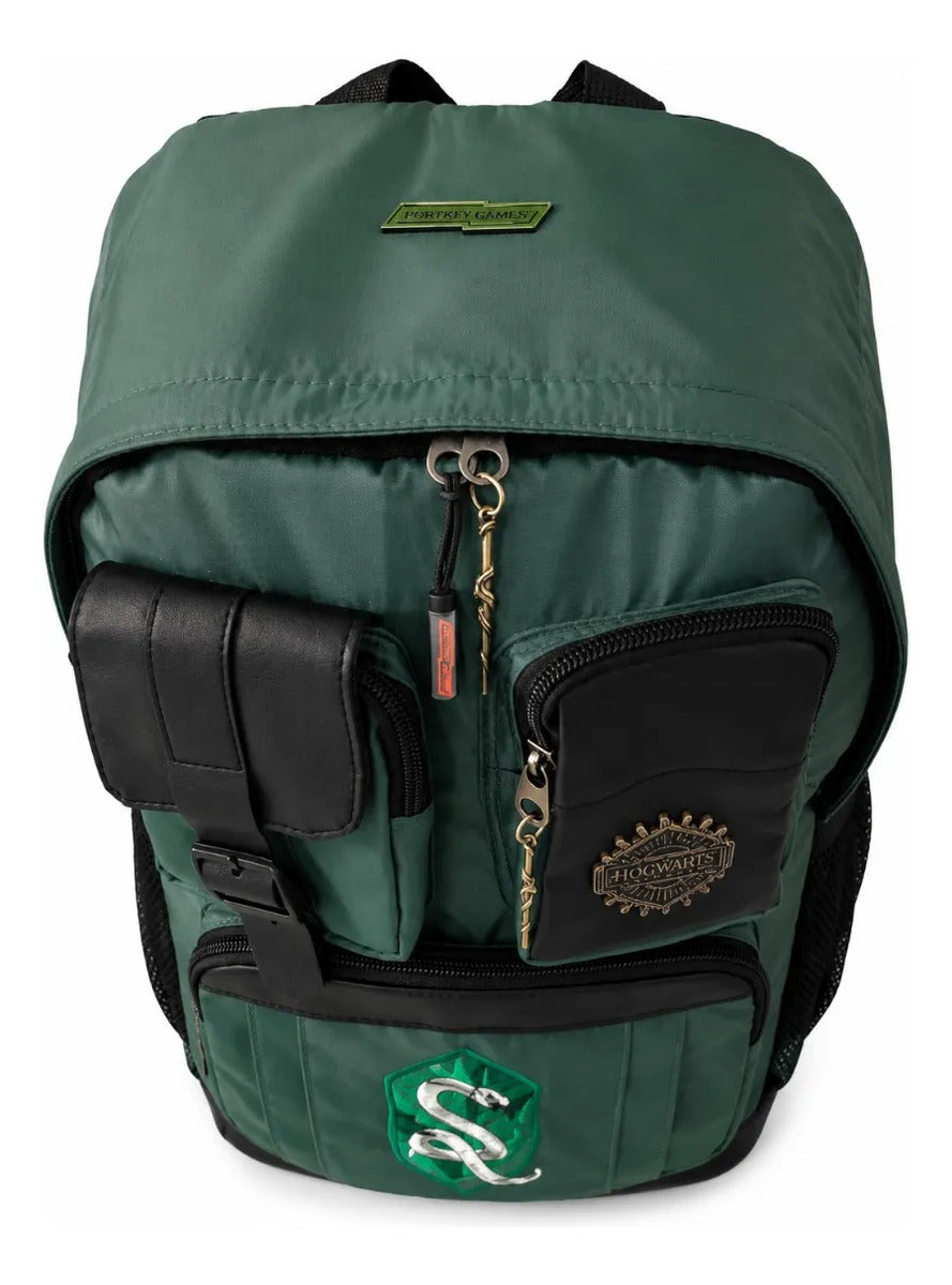 Mochila Escolar Yadatex Harry Potter Slytherin Verde Satinada