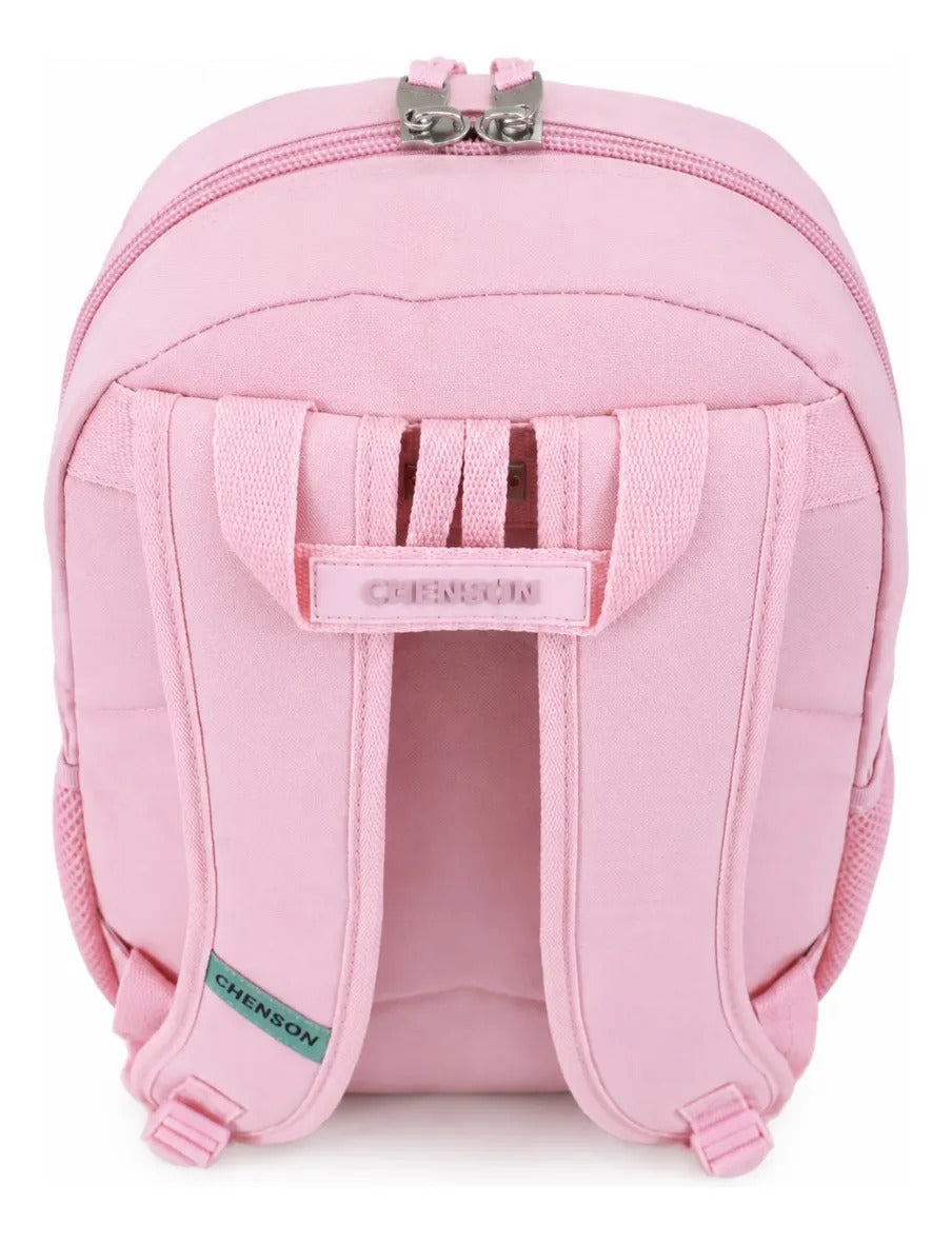 Mochila Juvenil Chenson Rosa Palo Con Bolsillos Laterales