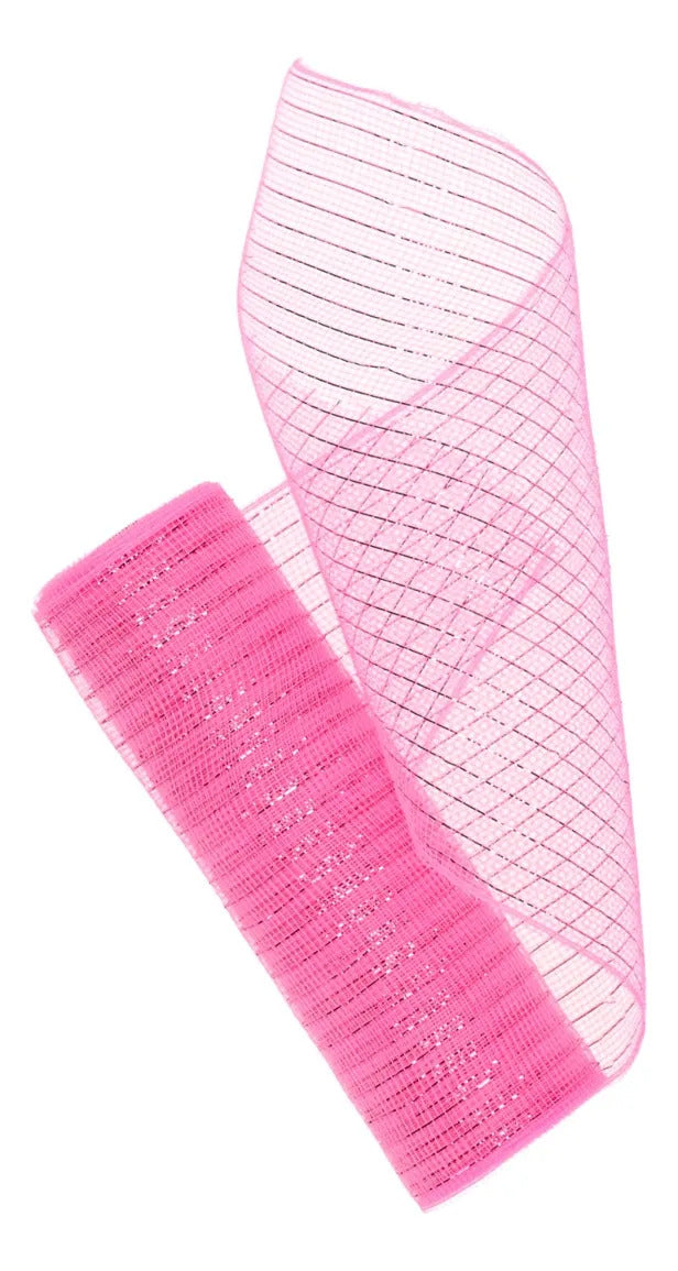 Malla Navideña lluvia Rosa Chicle Brillante 9 Metros 26 Cm
