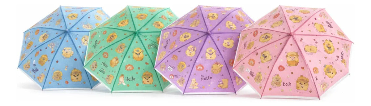 Paraguas Infantil Diseño Capibara 4 Colores 67 Cm 8 Varillas