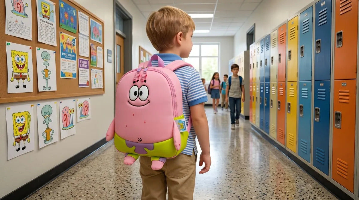 Mochila Primaria Fotorama Patricio Estrella 3d Con Medusas