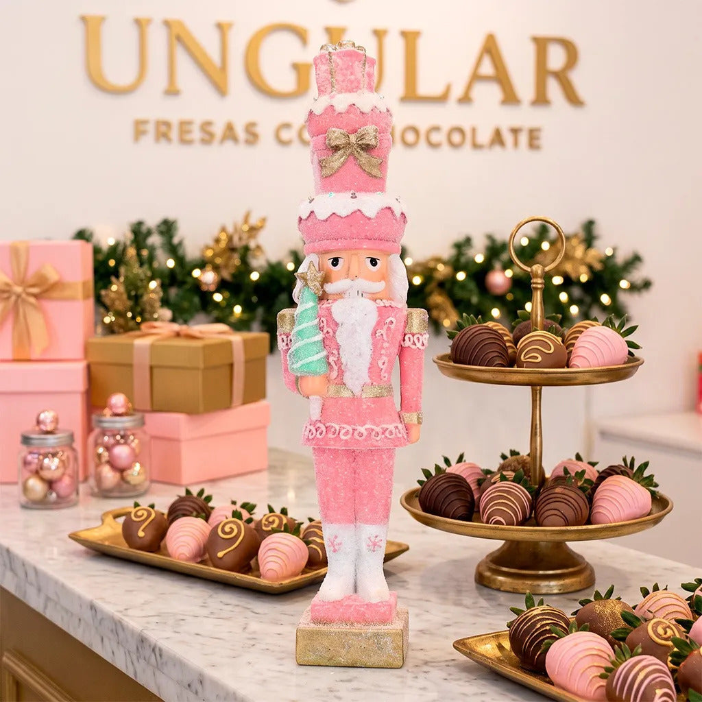 Cascanueces Lluvia Rosa Candy Navidad de Ensueño 56 cm