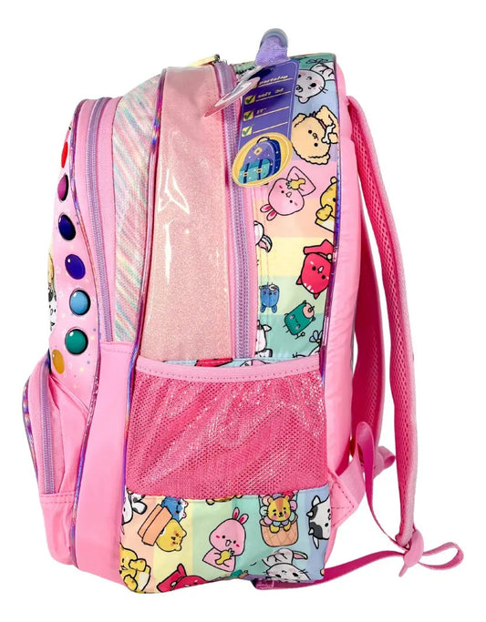 Paquete 3 Piezas Marca Lluvia Primaria Feria Rosa Luz