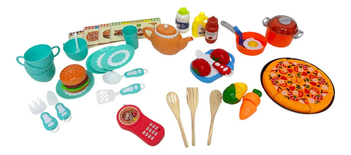 Cocina Marca Candy Toys Coral Con 5 Funciones 65 Piezas