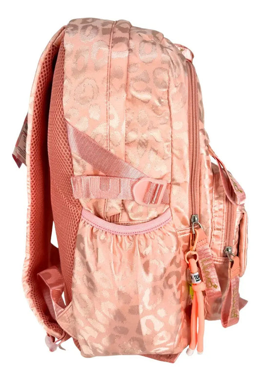 Mochila Juvenil Marca Lluvia Estampado Animal Print Satinado