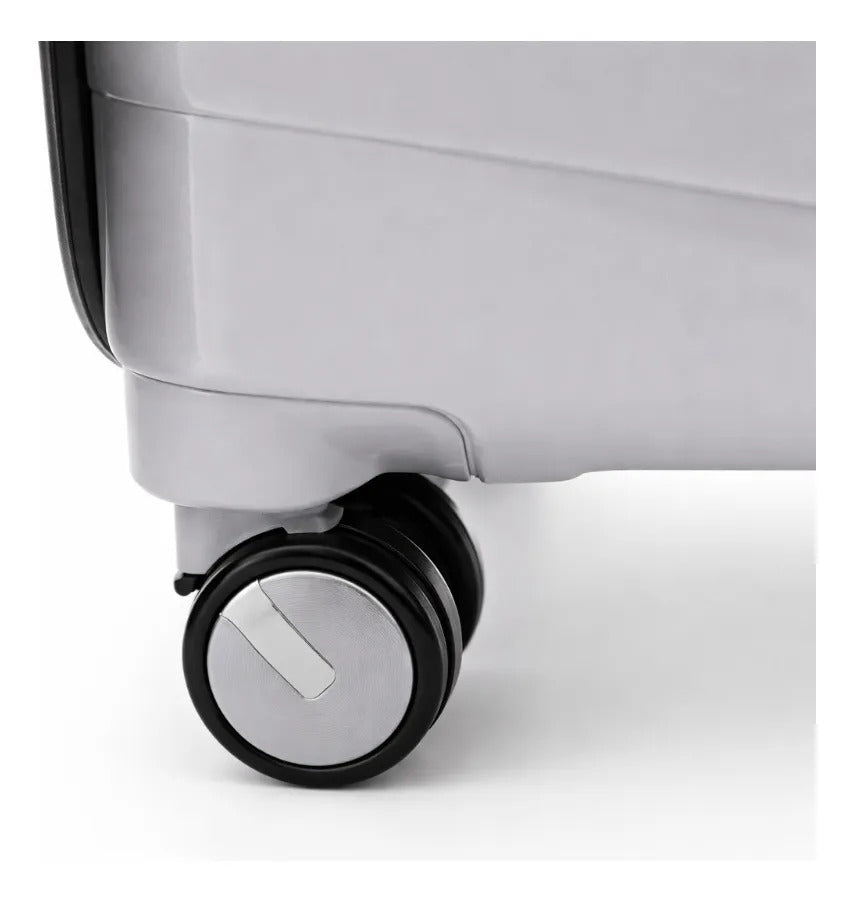 Juego De 3 Maletas Piezas Gris Diseño Horizontal Elegante