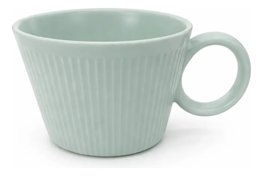 Taza Good Time En Tonos Pastel Rosa Menta Y Crema 350 Ml