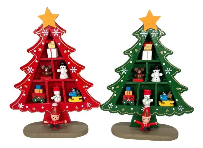 Árbol Navideño De Madera 3 Piezas Marca Lluvia