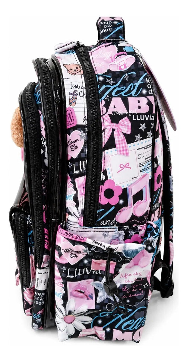 Mochila Lluvia Juvenil Con Diseño Urbano y Charol
