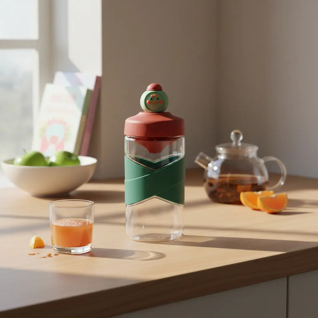 Botella Niños 500ml Acrílica Con Filtro Para Té Y Jugos