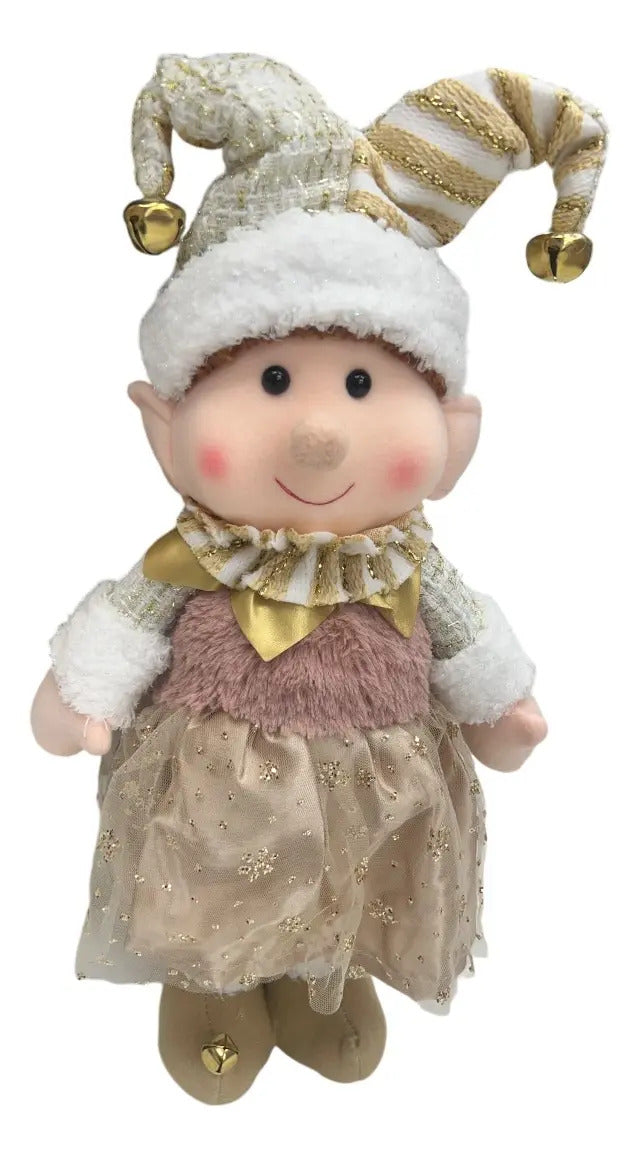 Decoracion Muñeco Patón Navideño Rosa Champán 64x12x20