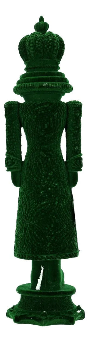 Cascanueces Navideño lluvia Verde Esmeralda Terciopelo 40 Cm
