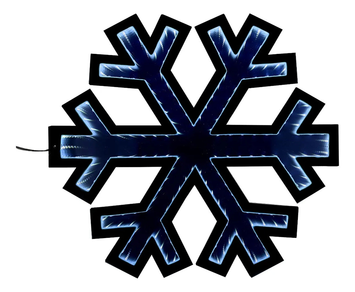 Figura Copo De Nieve Lluvia Con Efecto Luz Infinita 36 Cm
