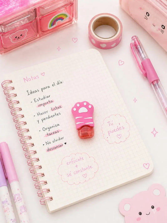 Corrector En Cinta Weibo Rosa Diseño Patita Tierno Escolar